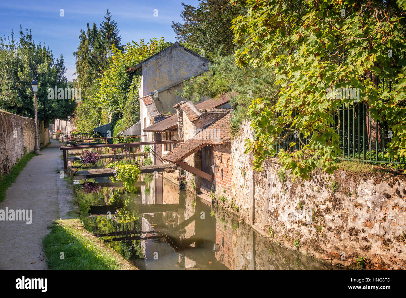Promenade des Petits Ponts (piccoli ponti promenade), in Chevreuse, Francia Foto Stock