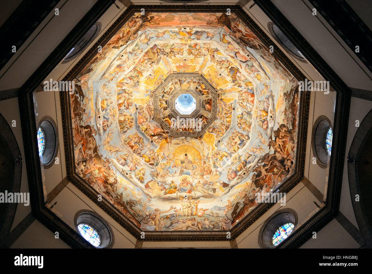 Affresco nel Duomo di Santa Maria del Fiore a Firenze. Foto Stock