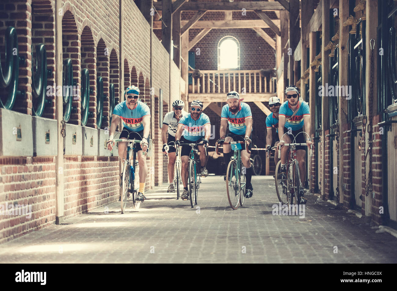 Retrò Ronde del Tour delle Fiandre in Oudenaarde, Belgio. Foto Stock