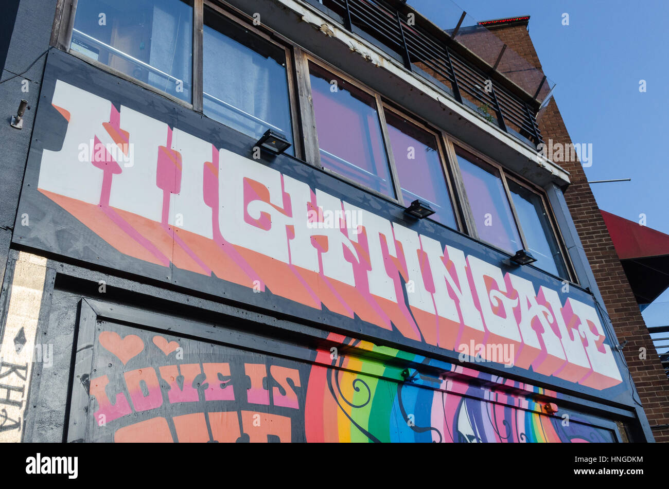 Il nightingale Club gay club nel villaggio gay area di Birmingham Foto Stock