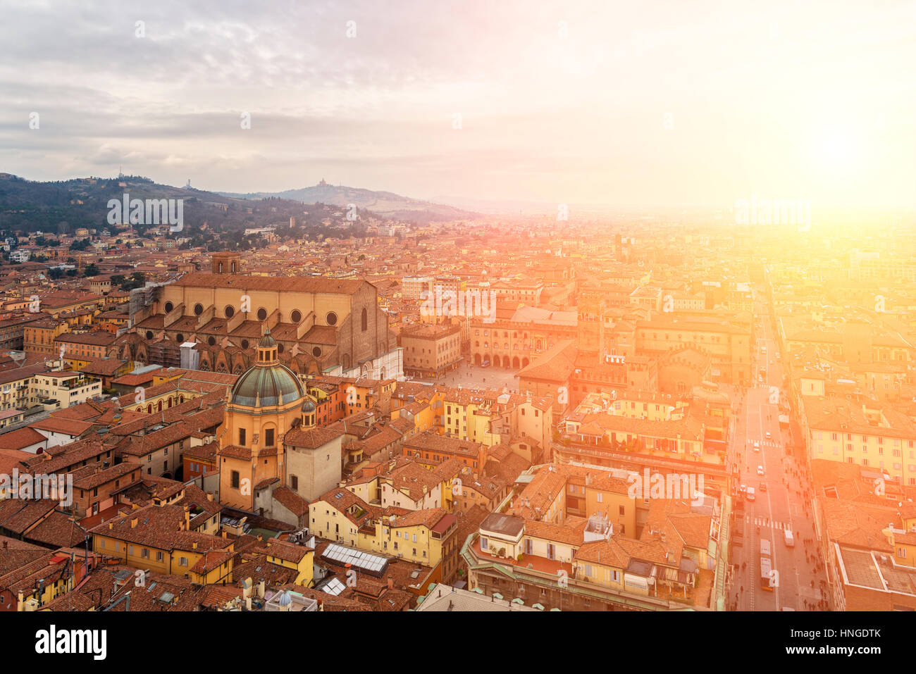 Immagine dell'architettura storica di Bologna, Italia. Foto Stock