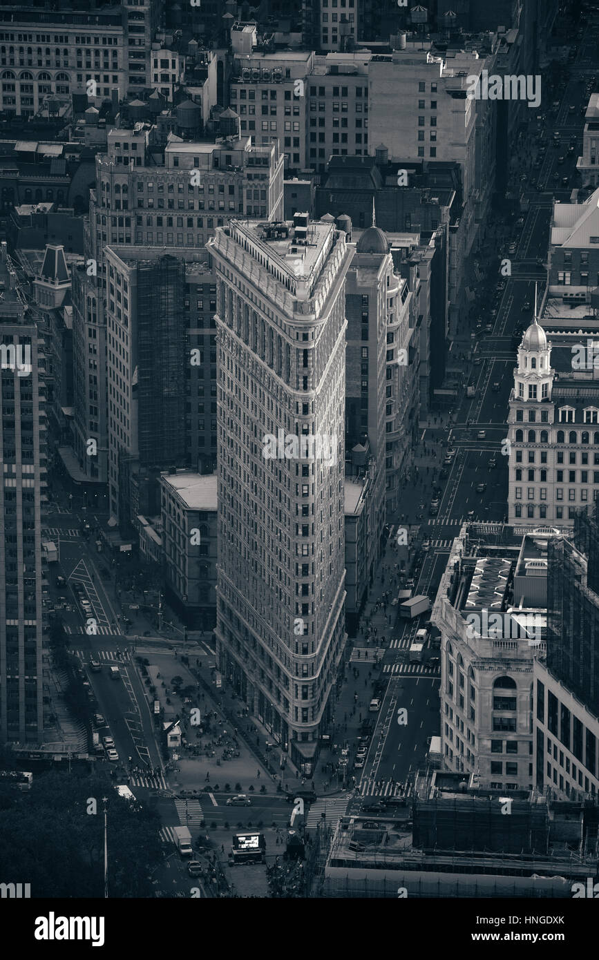 New York City - Sep 11: Flatiron Building closeup su Settembre 11, 2015 a New York City. Si tratta di uno dei più famosi grattacieli e il simbolo di N Foto Stock