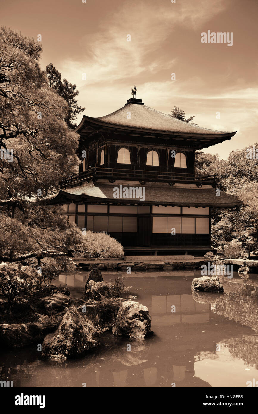 Ginkaku-ji il tempio con edificio storico a Kyoto, in Giappone. Foto Stock