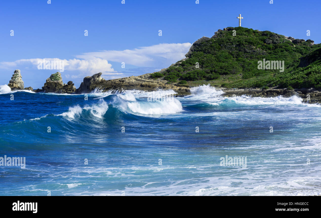 Pointe des Chateaux, Guadalupa, Caraibi, Francia Foto Stock