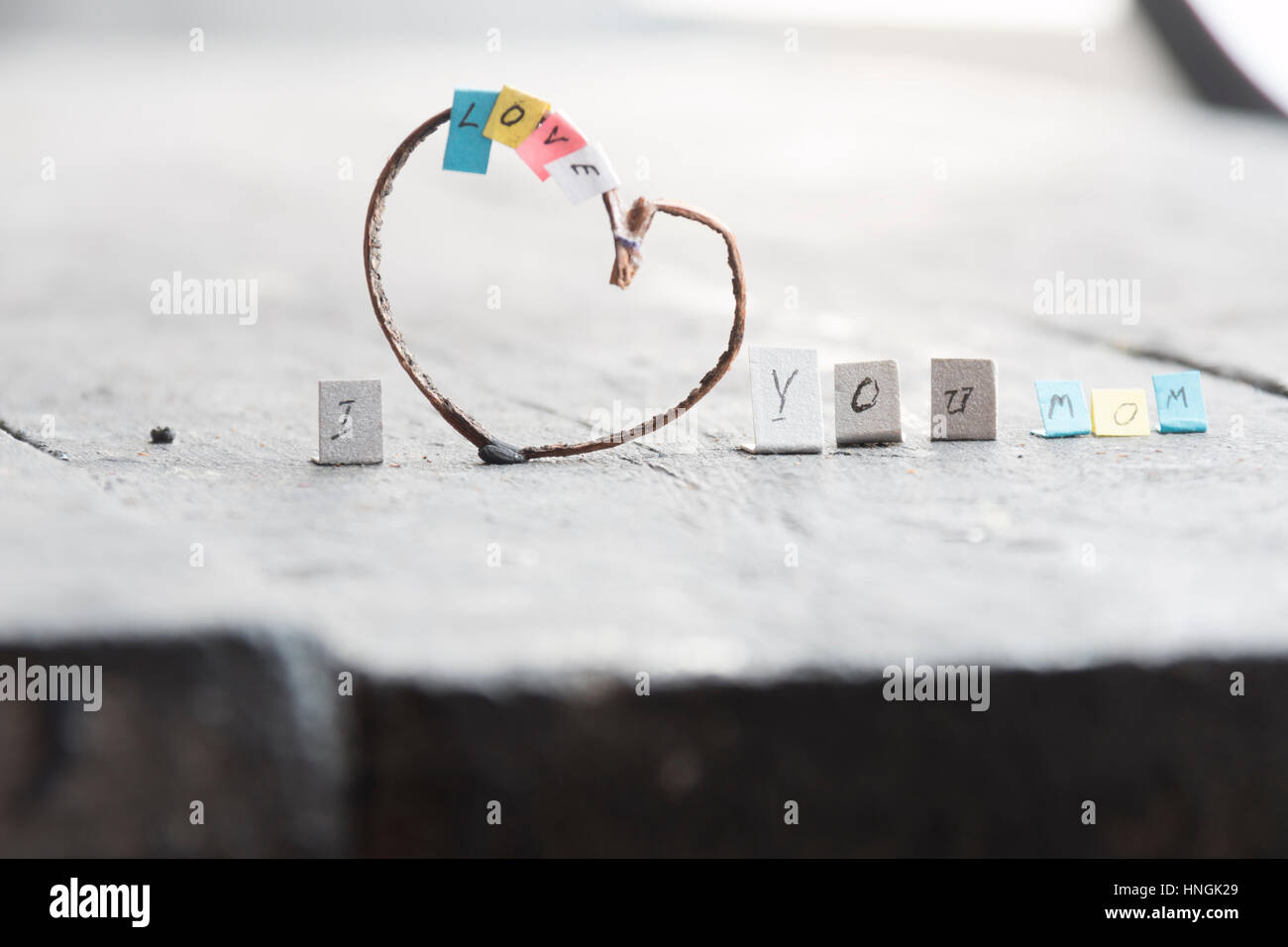 Ti amo mamma! Il 8 marzo. La Giornata internazionale della donna saluto Foto Stock