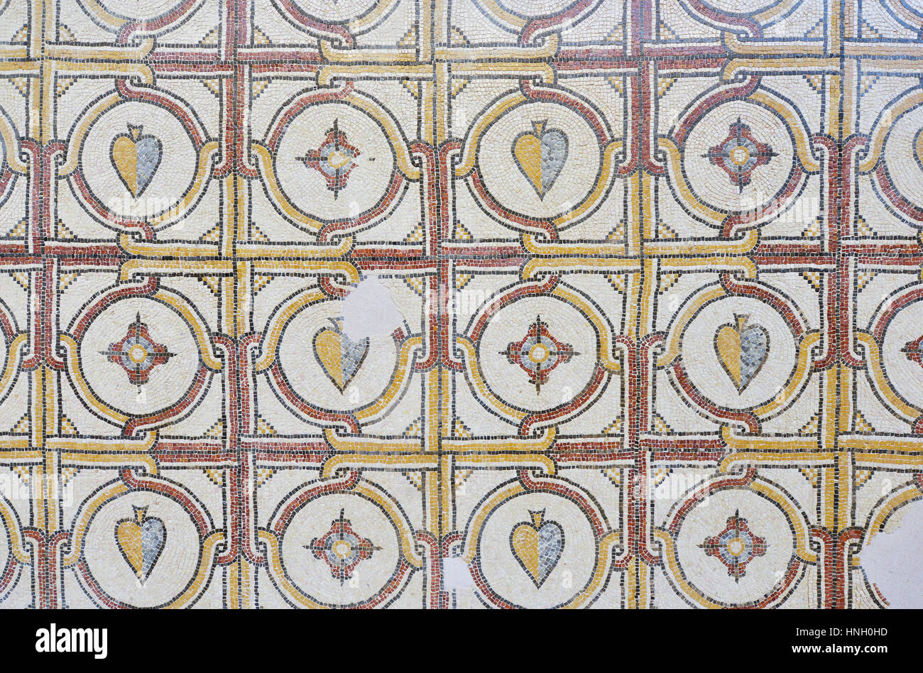 Un mosaico antico, il Monte Nebo, Giordania Foto Stock