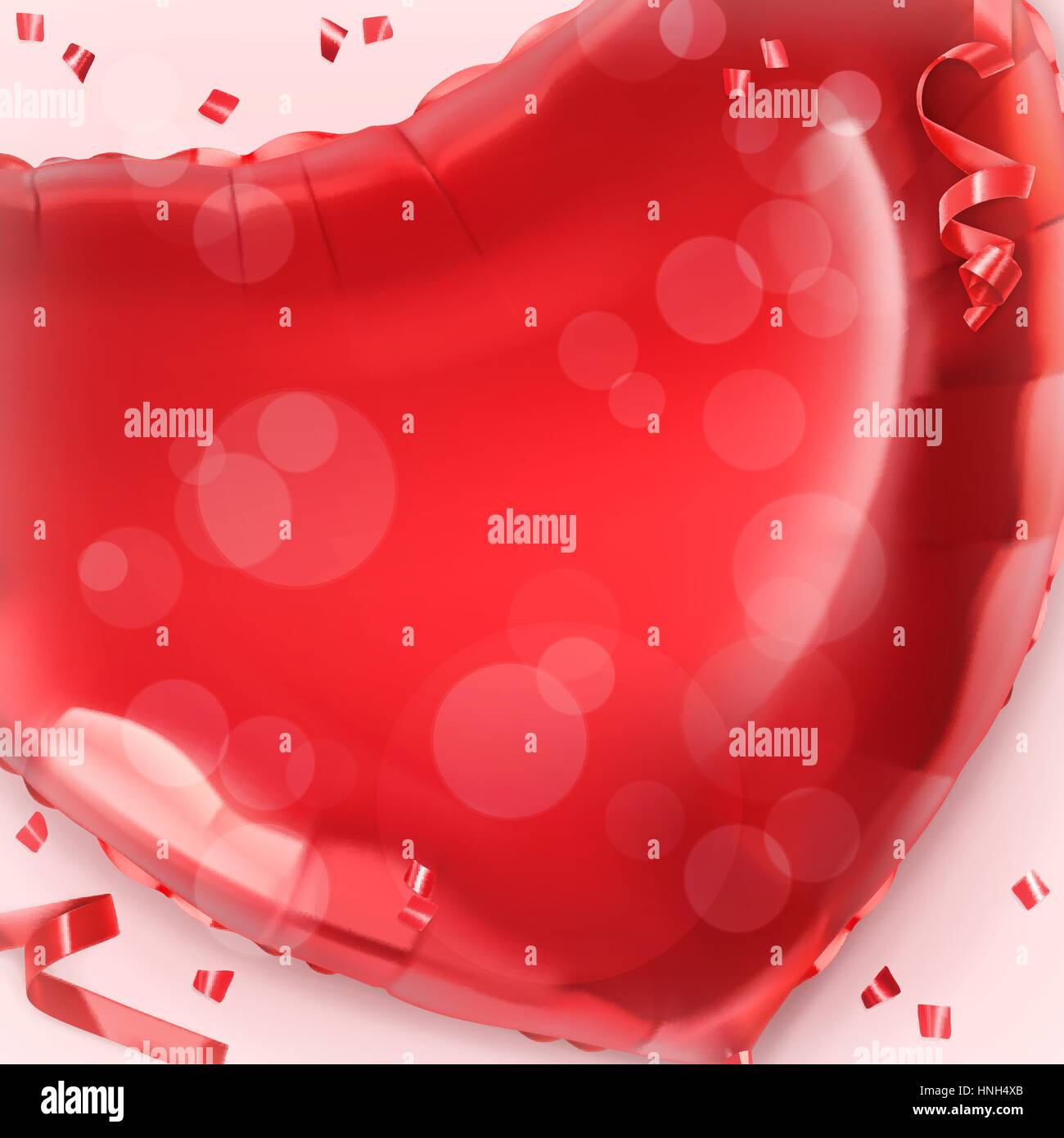 Felice giorno Valentin. Cuore rosso palloncino giocattolo sfondo vettoriale Illustrazione Vettoriale