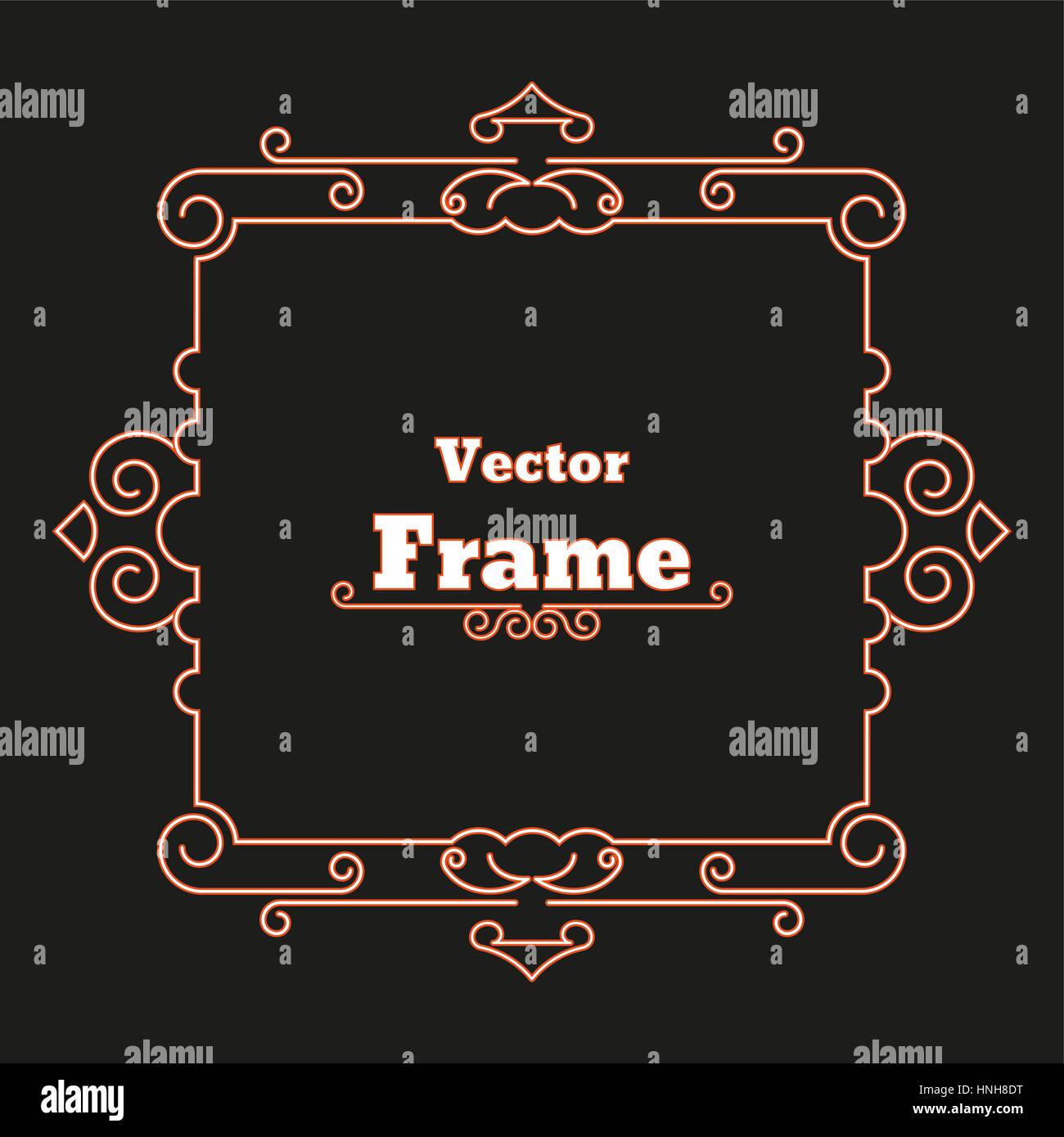 Elegante cornice con posto per il testo. Monogramma. Certificato. Semplice telaio creative. Elemento vettore di graphic design per il vostro progetto Illustrazione Vettoriale