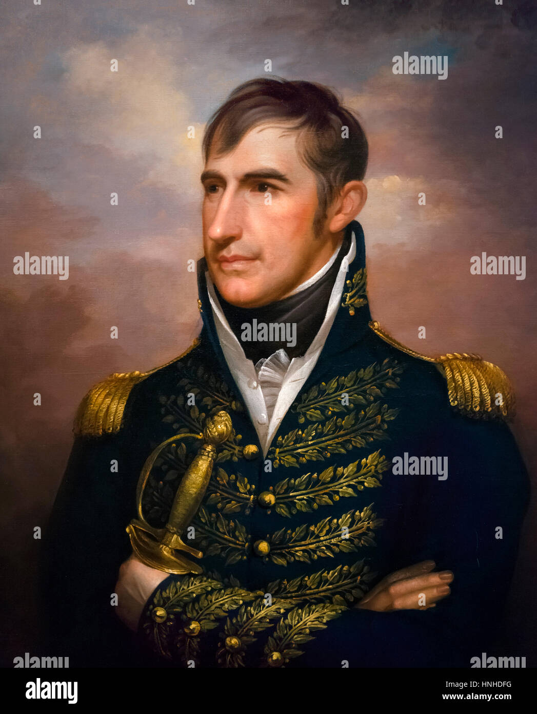 William Henry Harrison (1773-1841), IX presidente degli Stati Uniti in uniforme militare. Ritratto di Rembrandt Peale, olio su tela, c.1813. Foto Stock