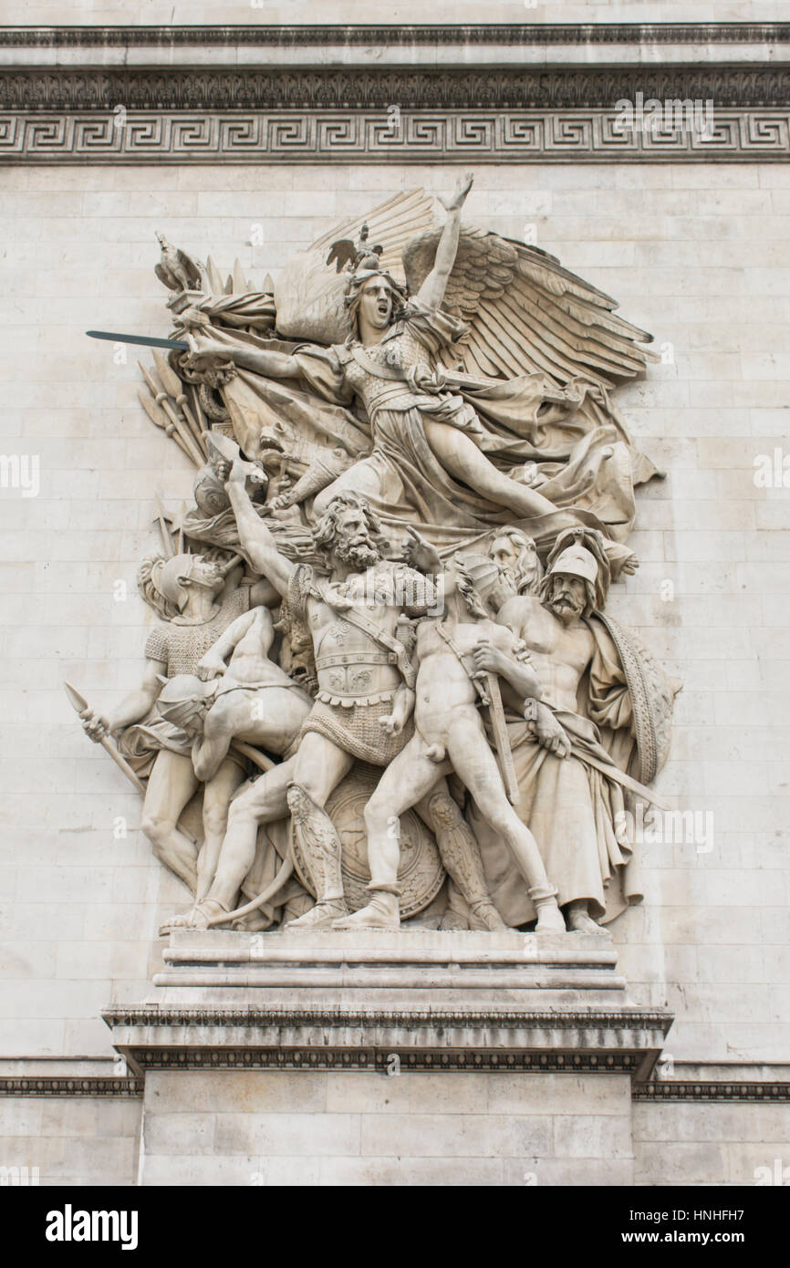Arc de Triomphe, altorilievo dettaglio. Parigi, Francia Foto Stock