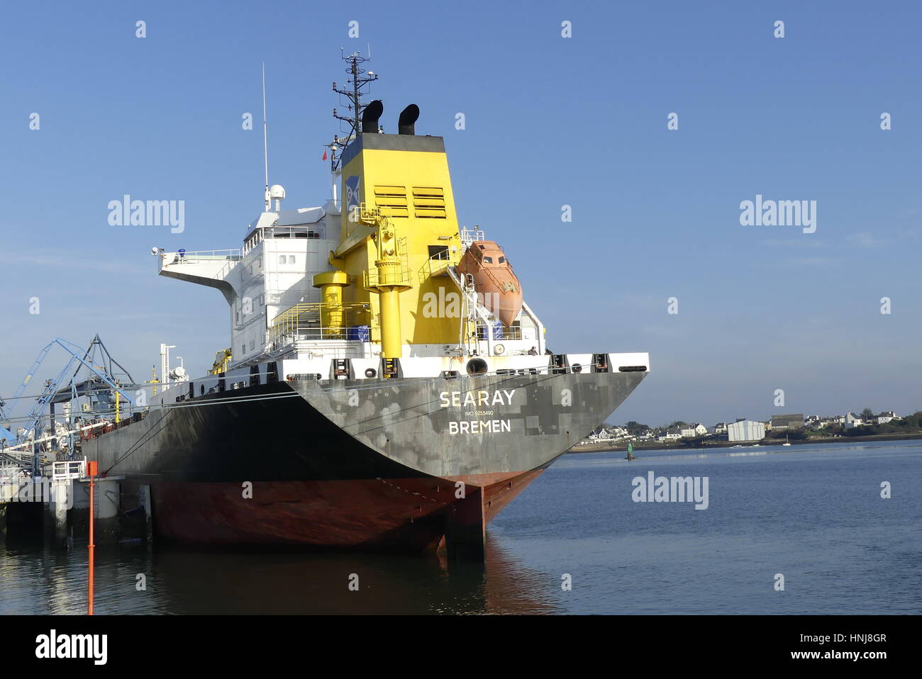 Lorient, Francia - 16 dicembre 2016: Prodotti petroliera "Sea Ray' su operazioni di scarico in corrispondenza del terminale petrolifero di Lorient, Brittany, Francia. Foto Stock
