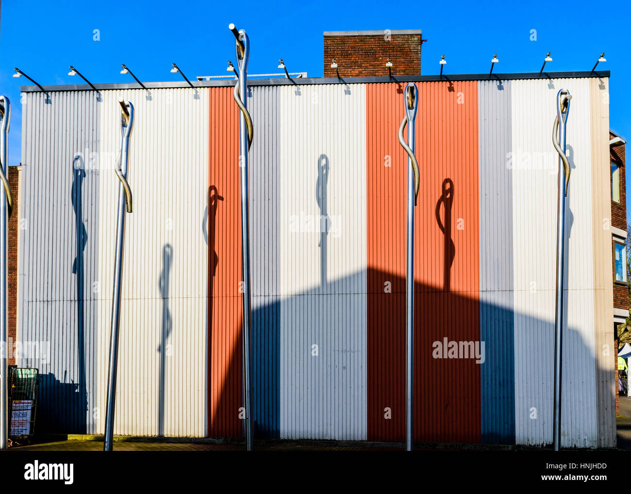 Ago scultura in Redditch Town Center. Foto Stock