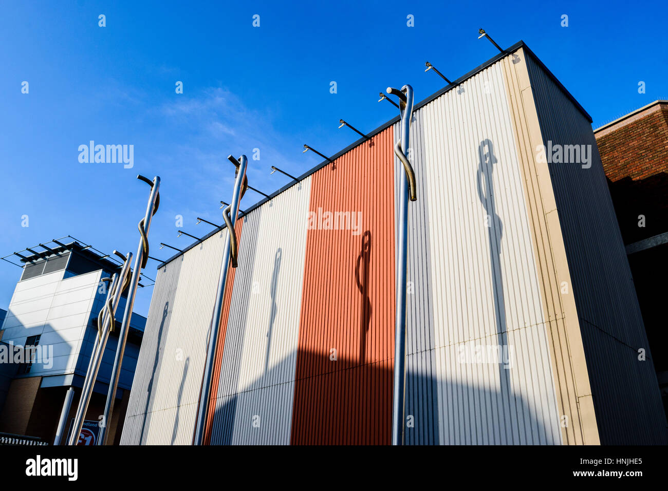 Ago scultura in Redditch Town Center. Foto Stock