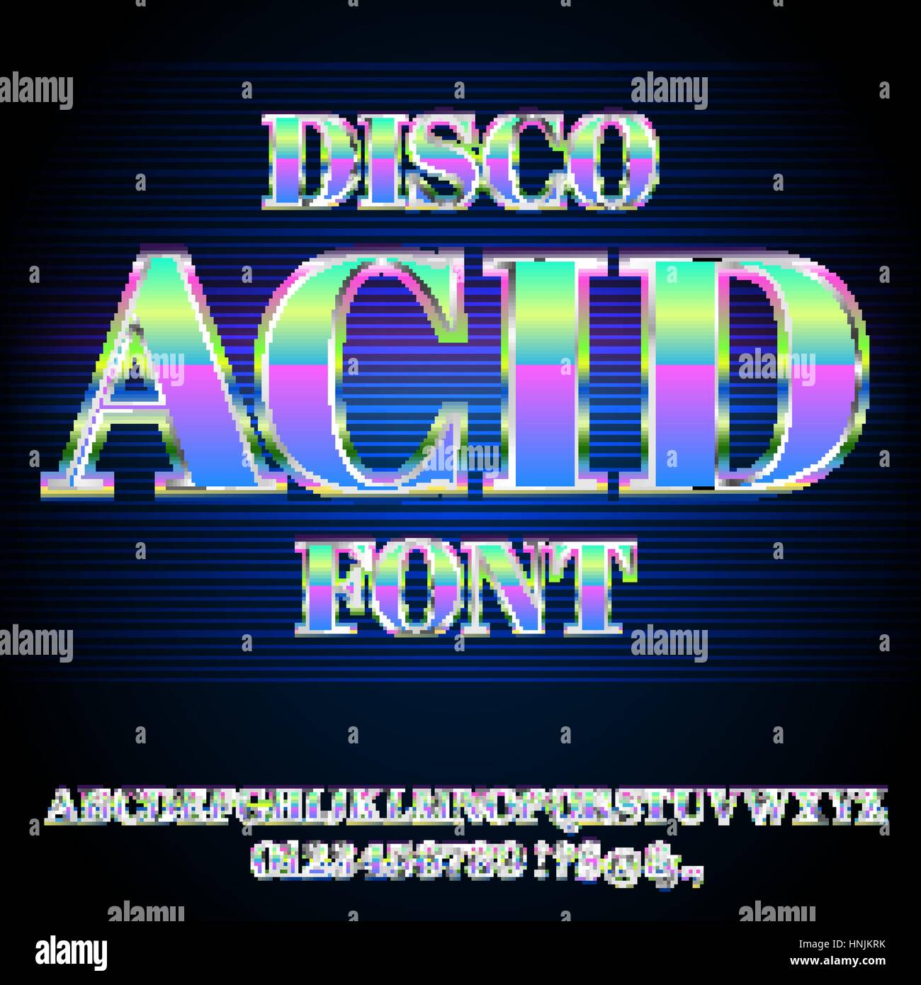 Acid House Font Illustrazione Vettoriale