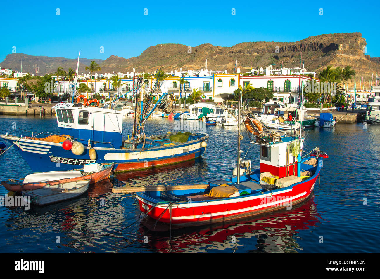 Porto di Puerto de Mogan, Gran Canaria, Spagna Foto Stock