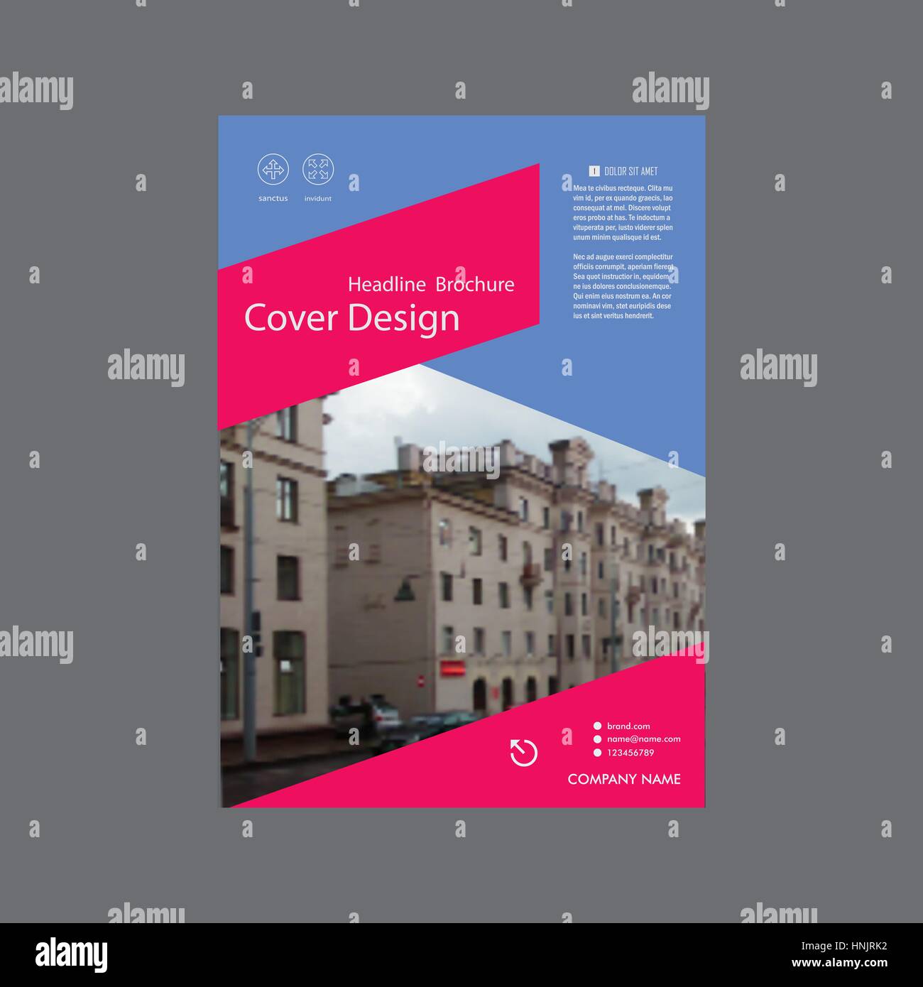 Triangolo di vettore brochure aziendale flyer. Relazione annuale astratto modello design presentazione Illustrazione Vettoriale