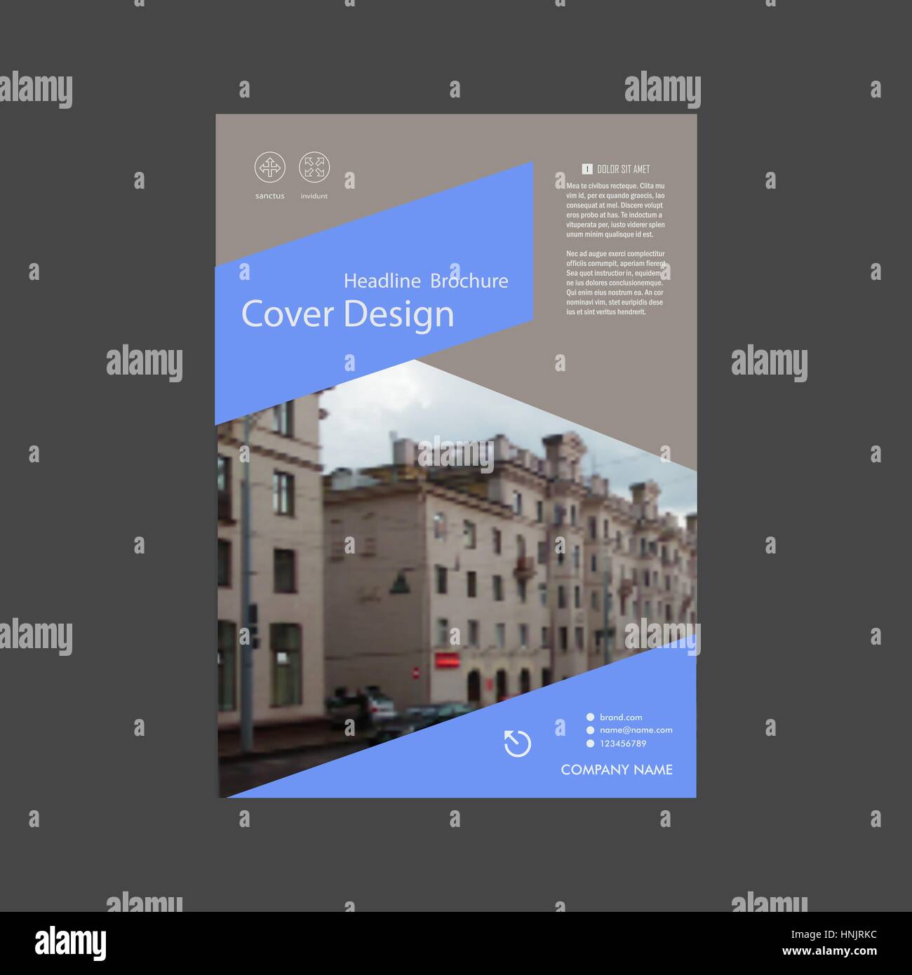 Triangolo di vettore brochure aziendale flyer. Relazione annuale astratto modello design presentazione Illustrazione Vettoriale