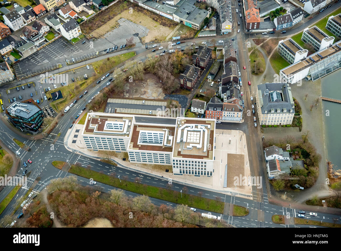 Nuovo centro giudiziario Claire-Waldoff-Straße presso il Wissenschaftspark, Sociale Corte Gelsenkirchen, Gelsenkirchen, Ruhrgebiet, Renania settentrionale-Vestfalia, Ger Foto Stock