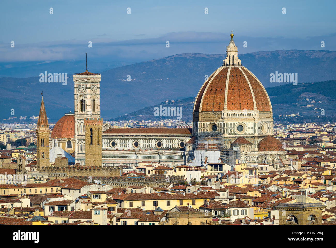 Skyline di Firenze, Italia con la Santa Maria del Flore cattedrale Foto Stock
