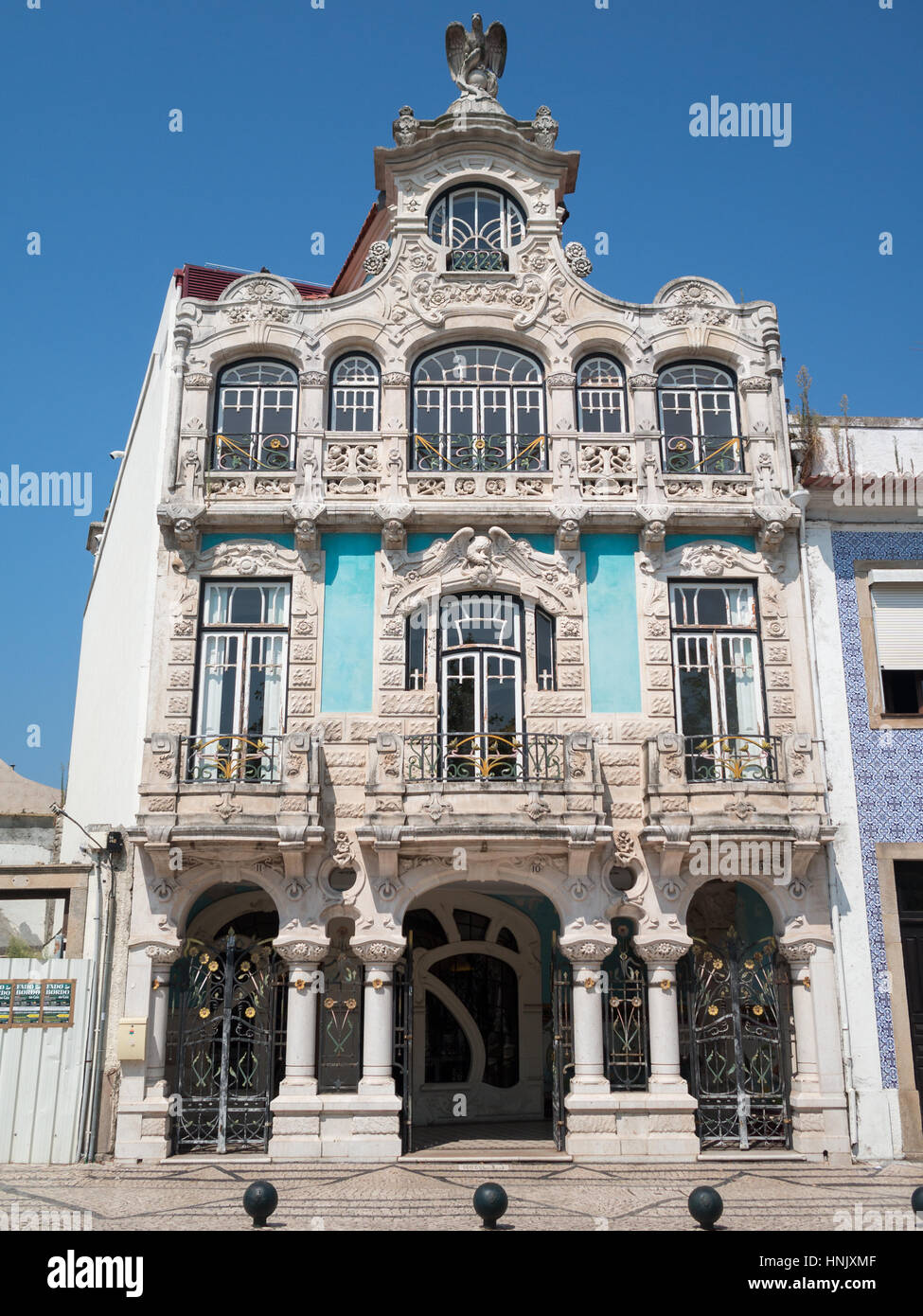 Edificio in stile Liberty della facciata, Aveiro Foto Stock