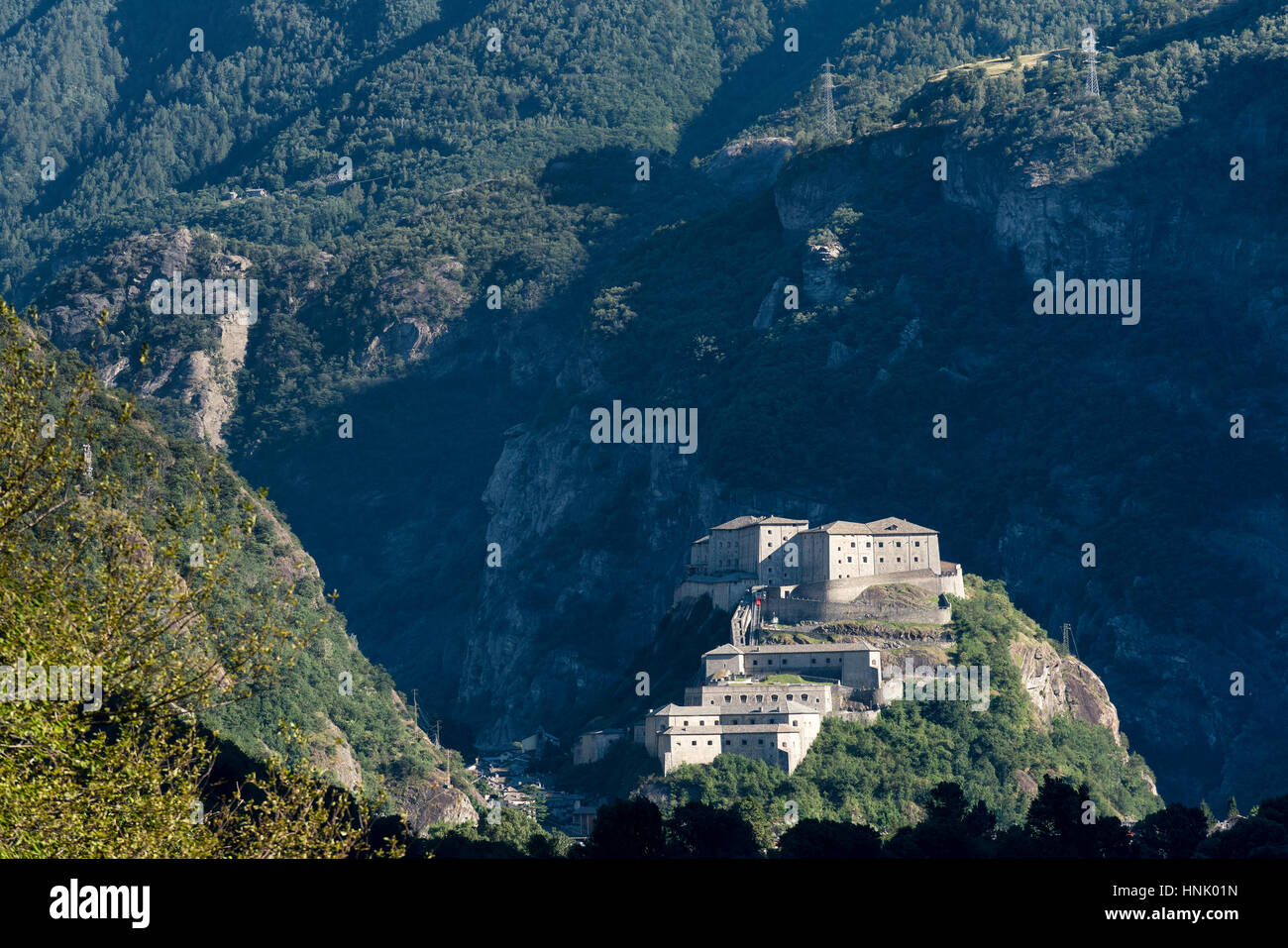 Forte di Bard, Valle d'Aosta, Nord Italia, Europa, UE Foto Stock
