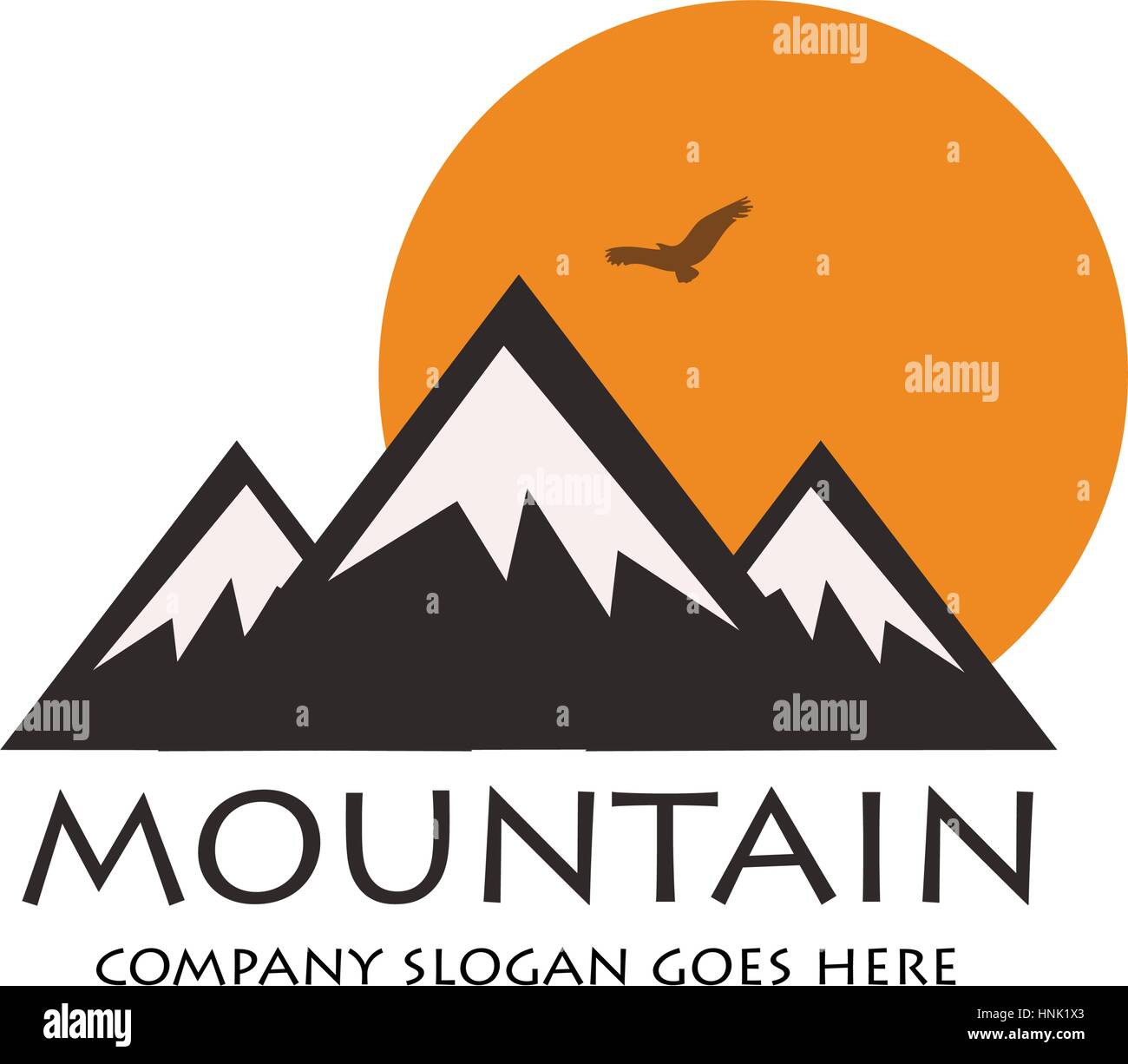 Le montagne del logo del modello di progettazione Illustrazione Vettoriale