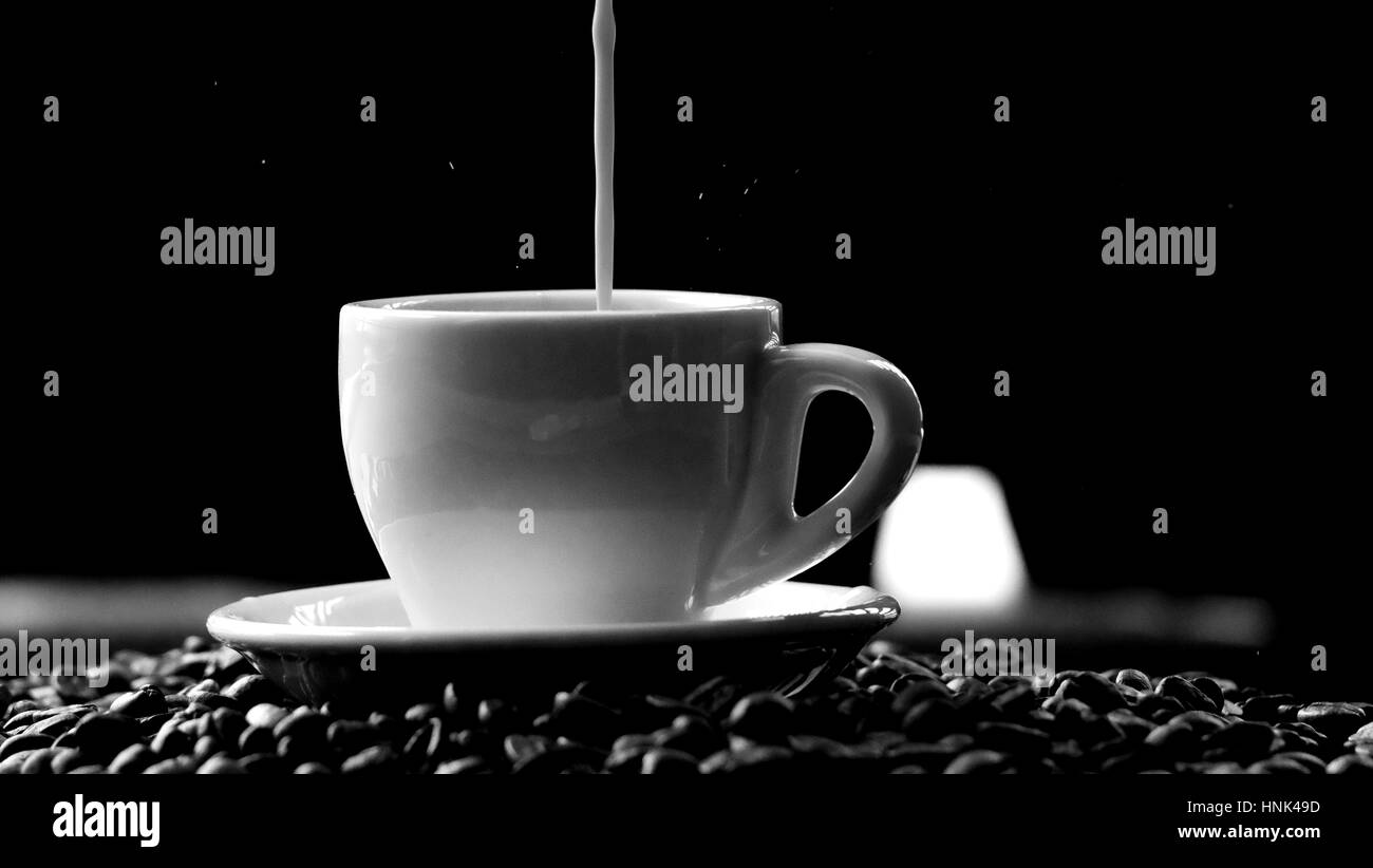 Tazza di caffè / caffè è una bevanda preparata preparato da chicchi di caffè tostati, che sono i semi di frutti di bosco da la pianta del caffè. Foto Stock