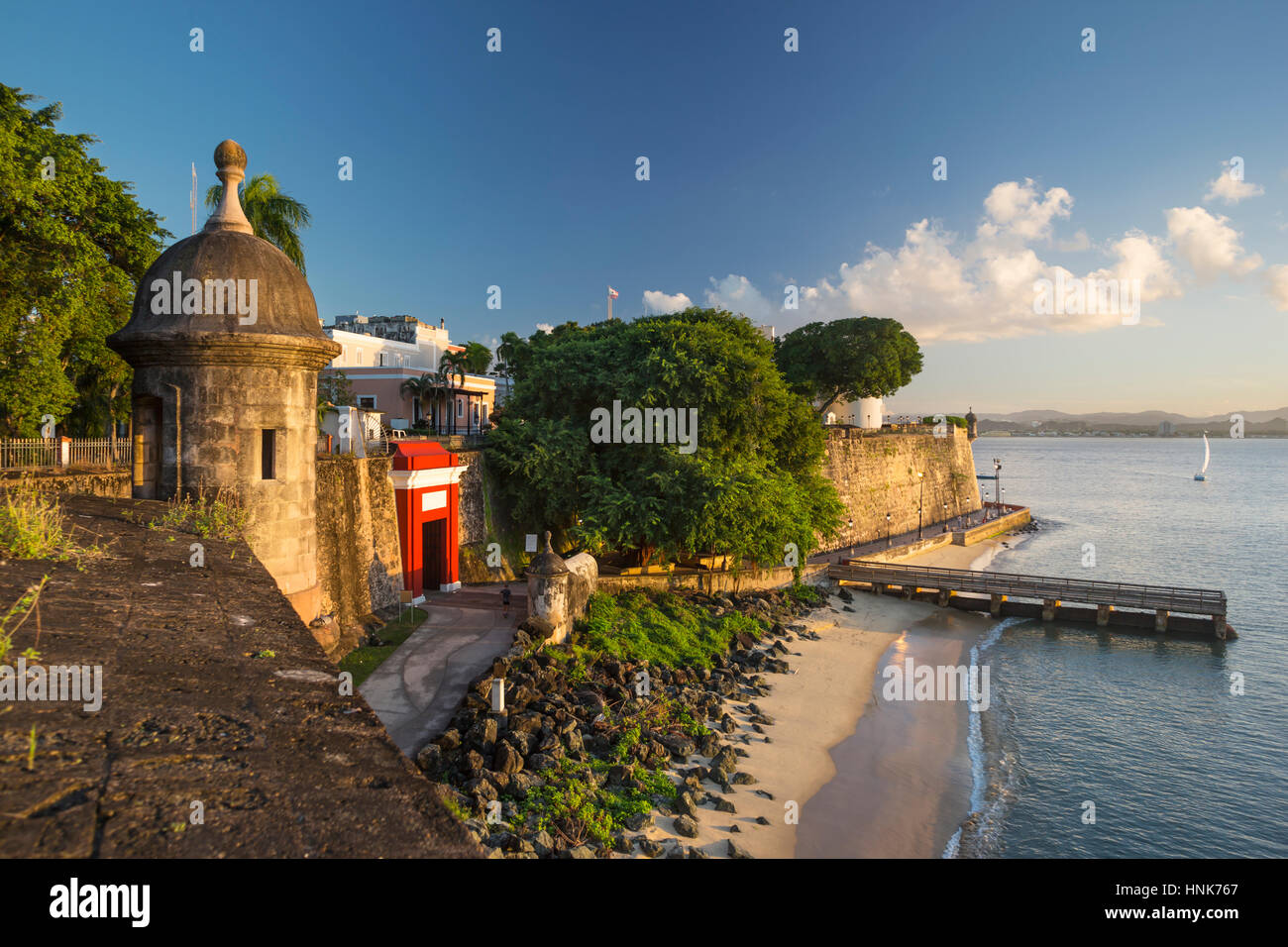 Garitta CITY GATE PASEO LA PRINCESA PROMENADE Città Vecchia di San Juan di Porto Rico Foto Stock