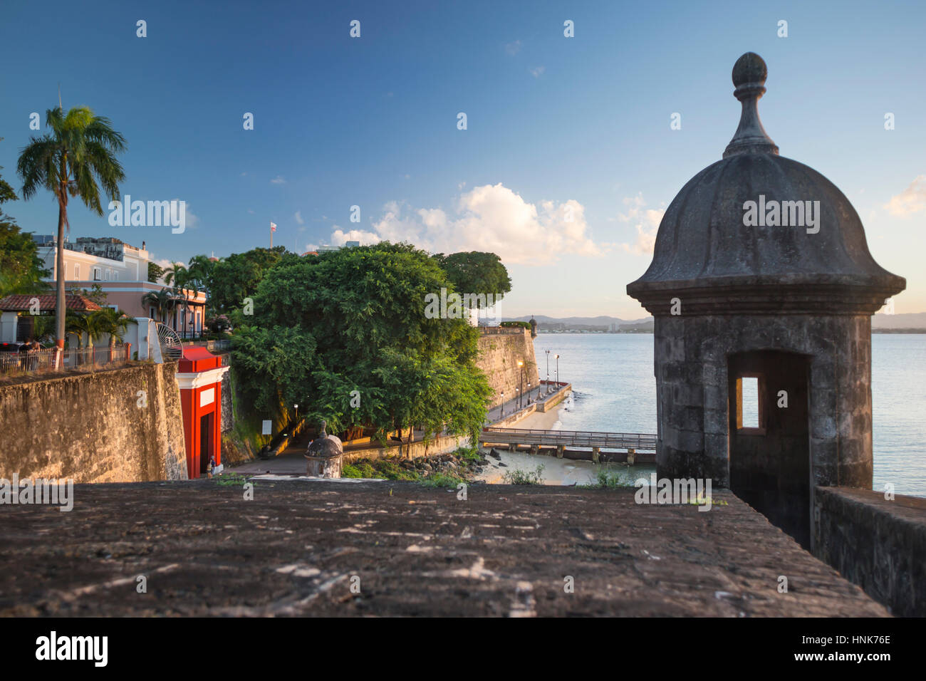 Garitta CITY GATE PASEO LA PRINCESA PROMENADE Città Vecchia di San Juan di Porto Rico Foto Stock