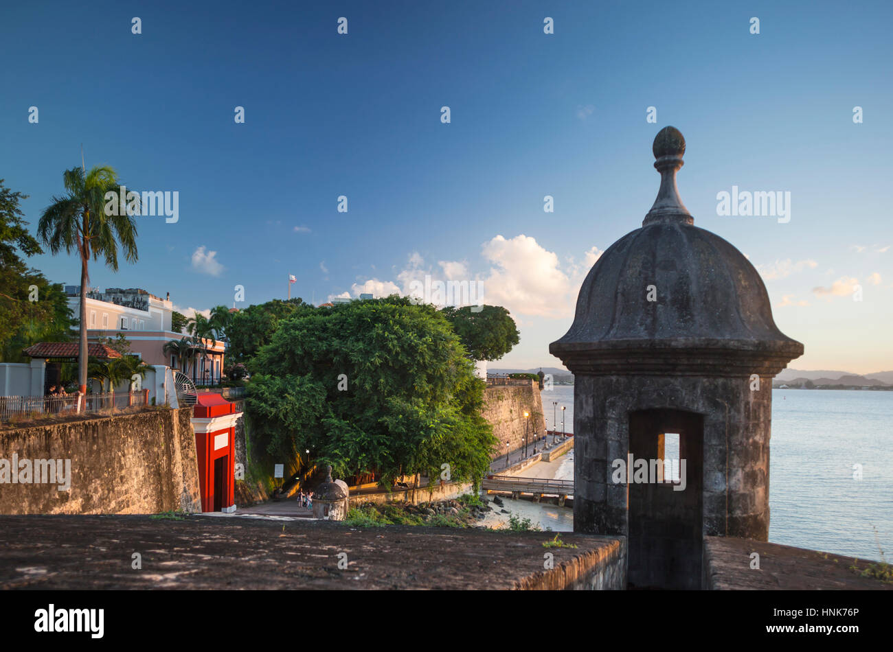 Garitta CITY GATE PASEO LA PRINCESA PROMENADE Città Vecchia di San Juan di Porto Rico Foto Stock