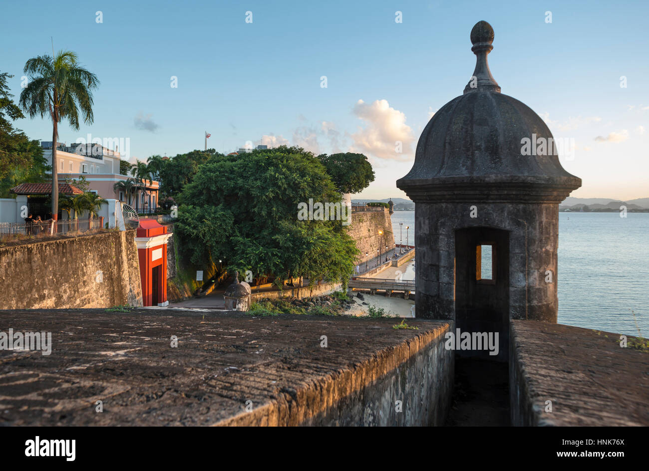 Garitta CITY GATE PASEO LA PRINCESA PROMENADE Città Vecchia di San Juan di Porto Rico Foto Stock