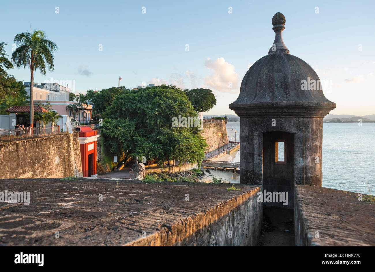 Garitta CITY GATE PASEO LA PRINCESA PROMENADE Città Vecchia di San Juan di Porto Rico Foto Stock