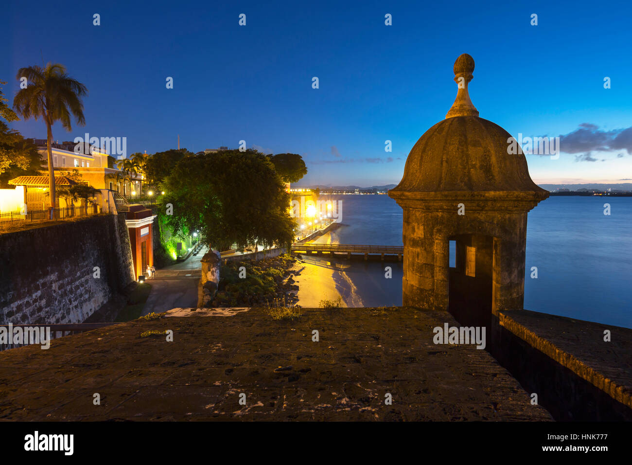 Garitta CITY GATE PASEO LA PRINCESA PROMENADE Città Vecchia di San Juan di Porto Rico Foto Stock