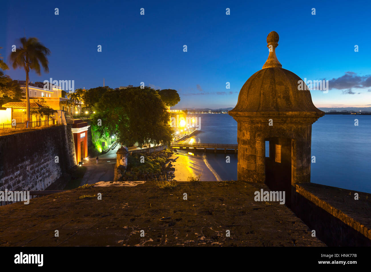 Garitta CITY GATE PASEO LA PRINCESA PROMENADE Città Vecchia di San Juan di Porto Rico Foto Stock
