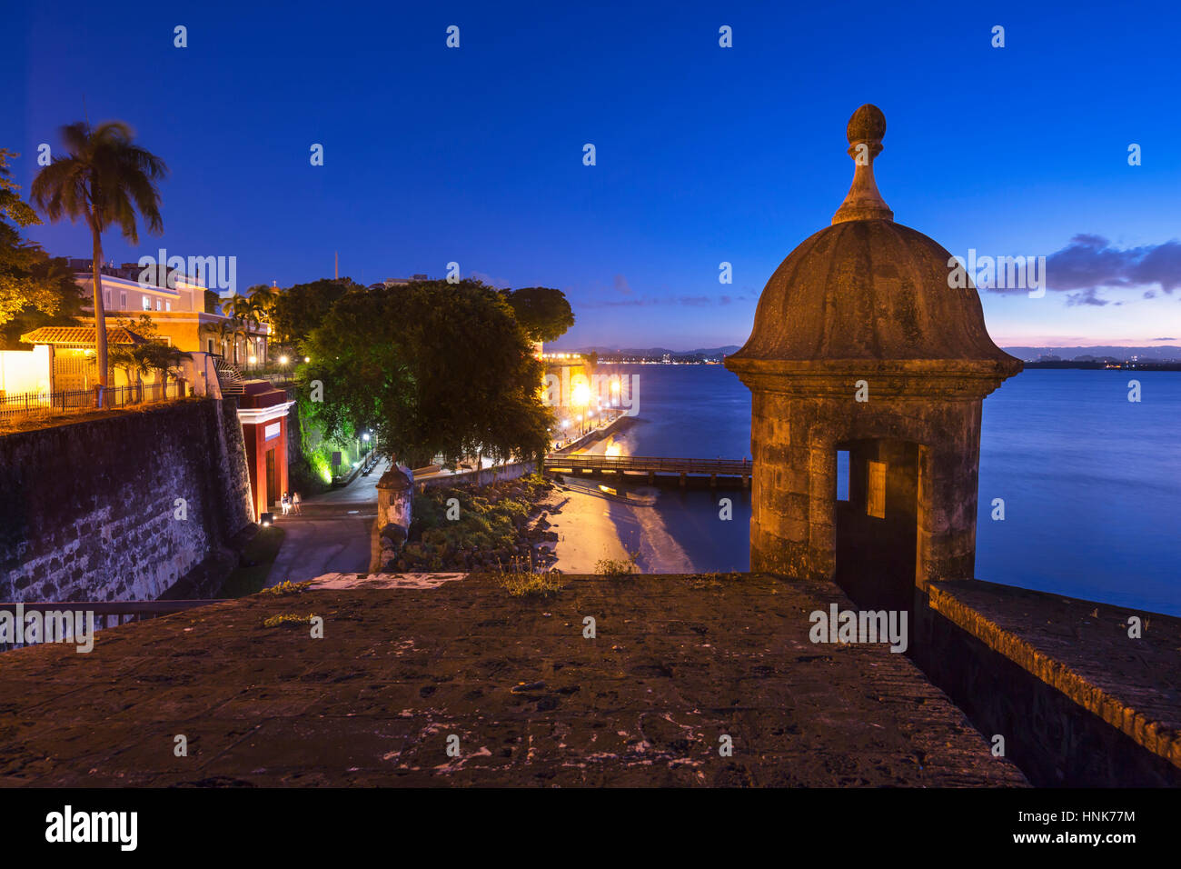 Garitta CITY GATE PASEO LA PRINCESA PROMENADE Città Vecchia di San Juan di Porto Rico Foto Stock