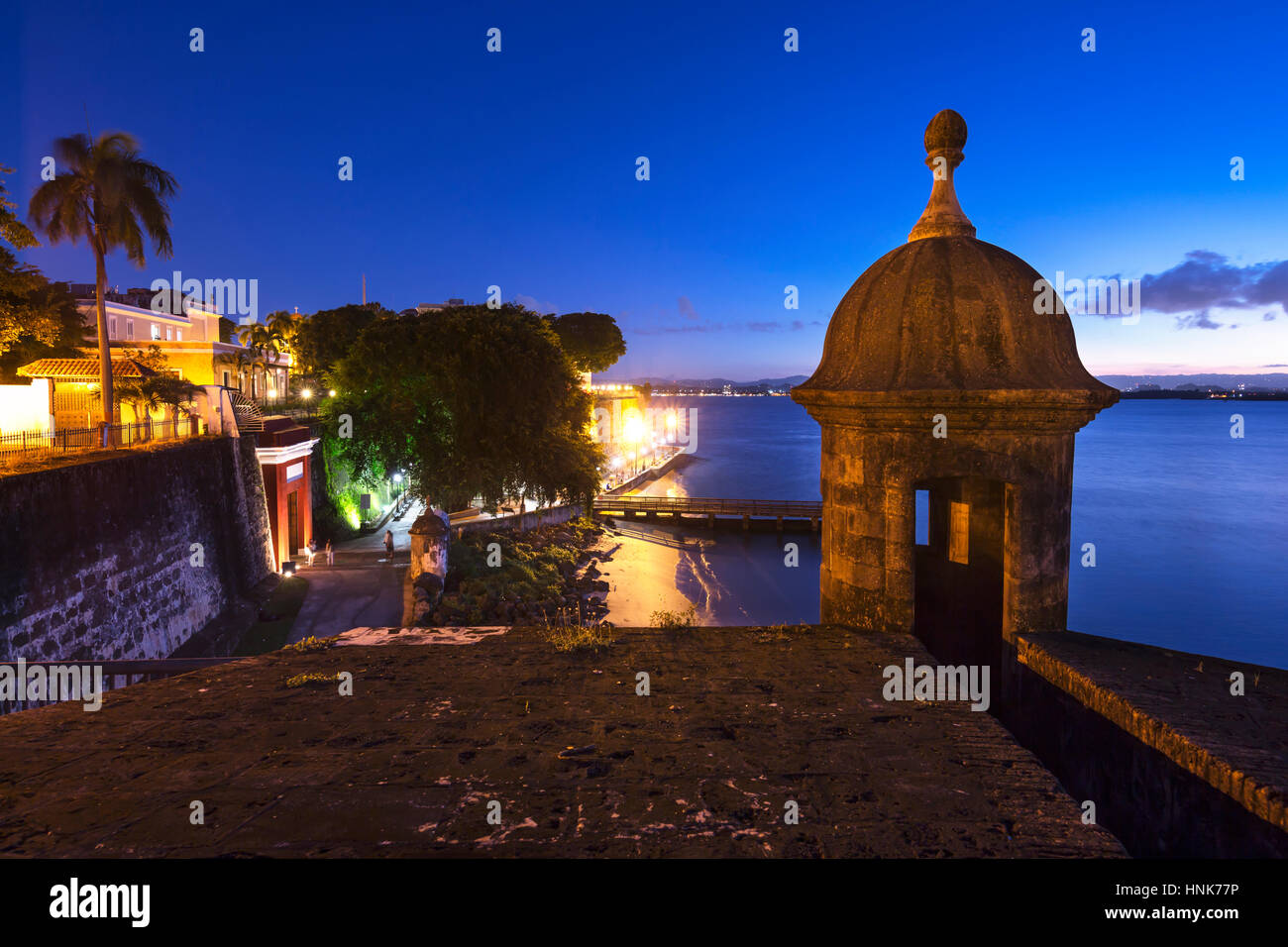 Garitta CITY GATE PASEO LA PRINCESA PROMENADE Città Vecchia di San Juan di Porto Rico Foto Stock