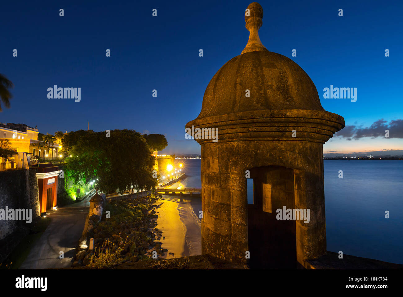 Garitta CITY GATE PASEO LA PRINCESA PROMENADE Città Vecchia di San Juan di Porto Rico Foto Stock