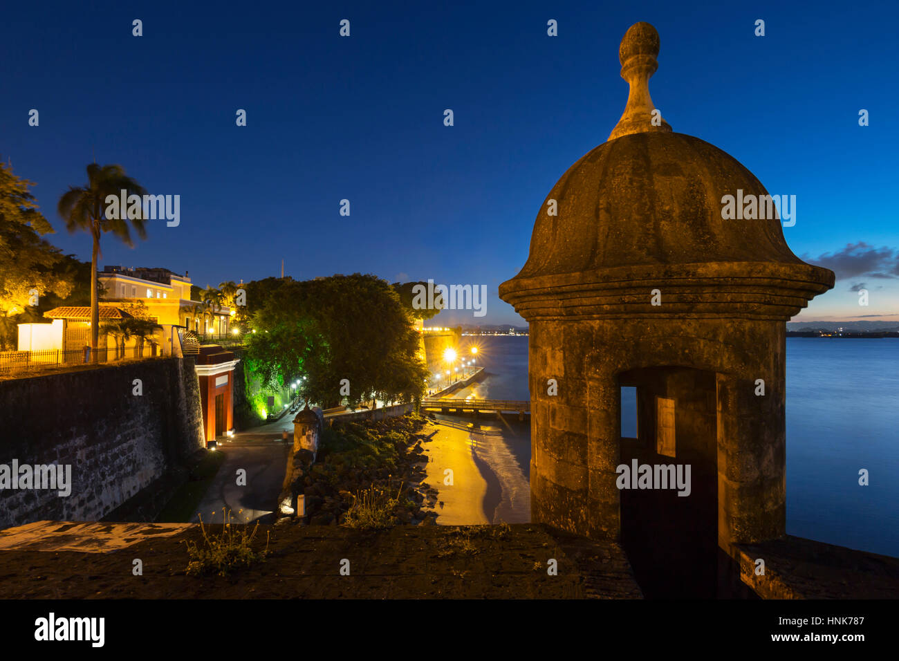 Garitta CITY GATE PASEO LA PRINCESA PROMENADE Città Vecchia di San Juan di Porto Rico Foto Stock