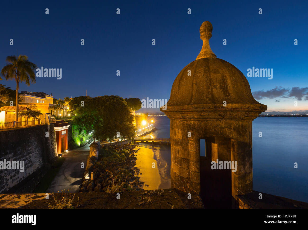 Garitta CITY GATE PASEO LA PRINCESA PROMENADE Città Vecchia di San Juan di Porto Rico Foto Stock