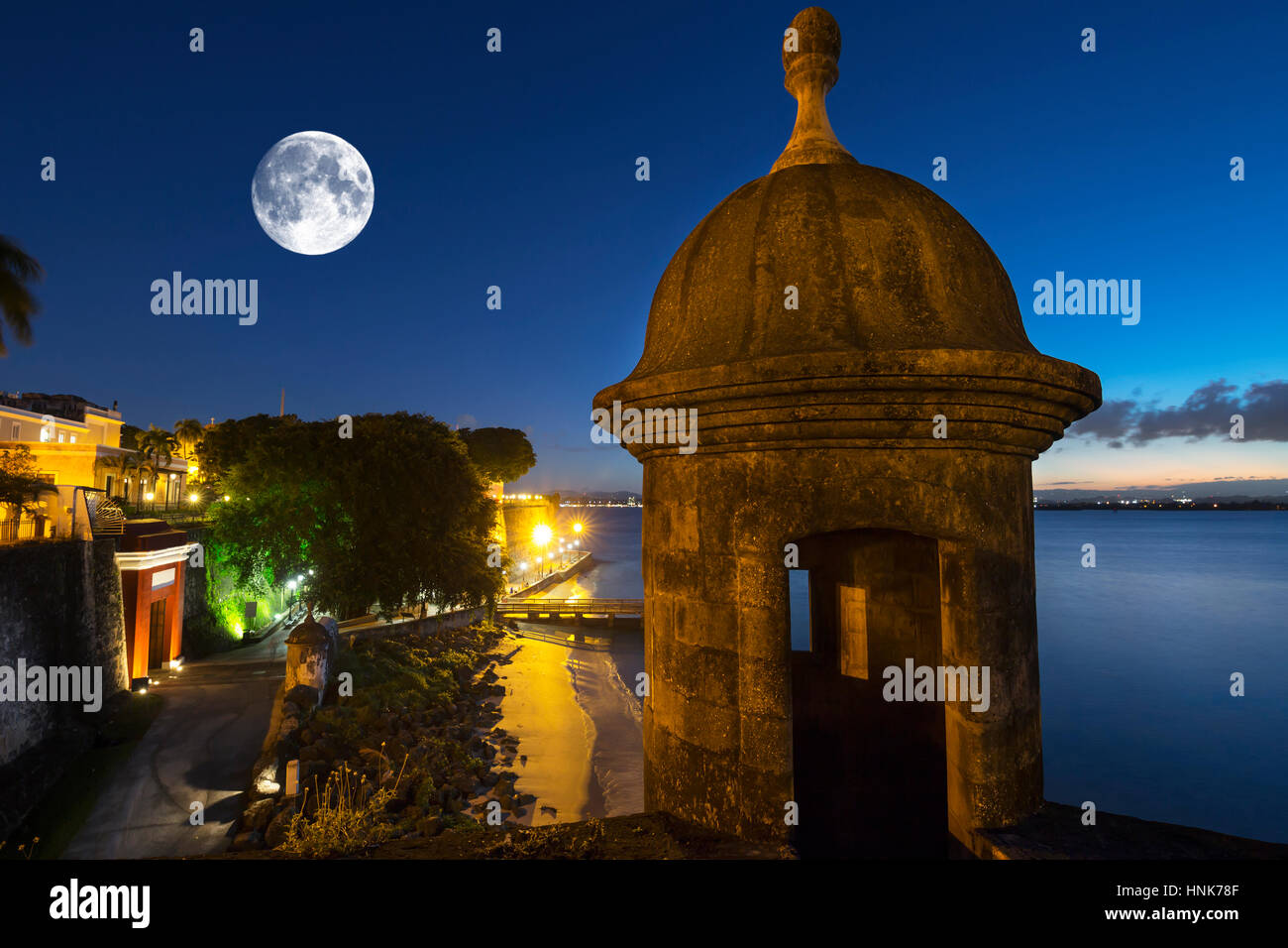 Garitta CITY GATE PASEO LA PRINCESA PROMENADE Città Vecchia di San Juan di Porto Rico Foto Stock