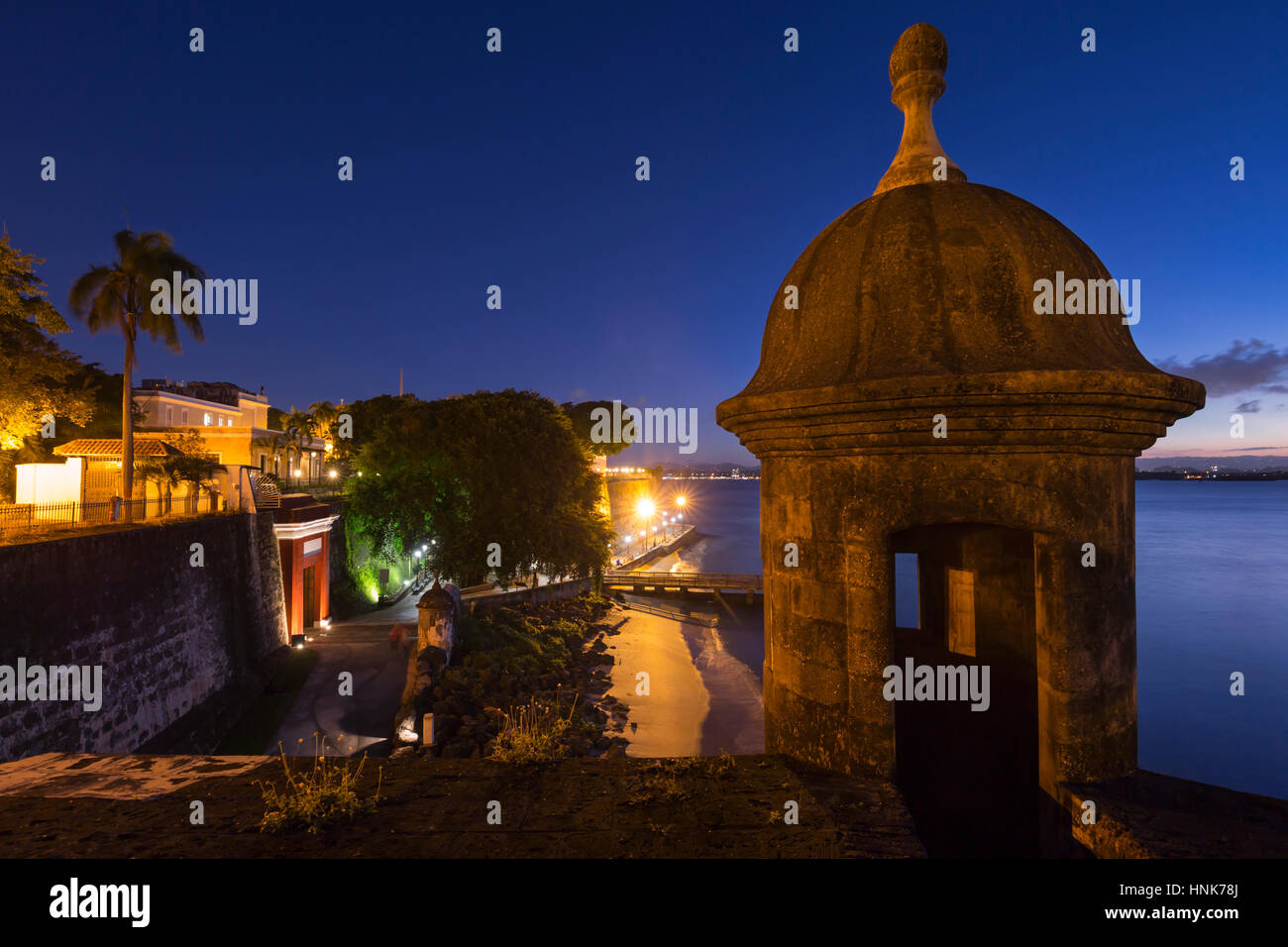Garitta CITY GATE PASEO LA PRINCESA PROMENADE Città Vecchia di San Juan di Porto Rico Foto Stock
