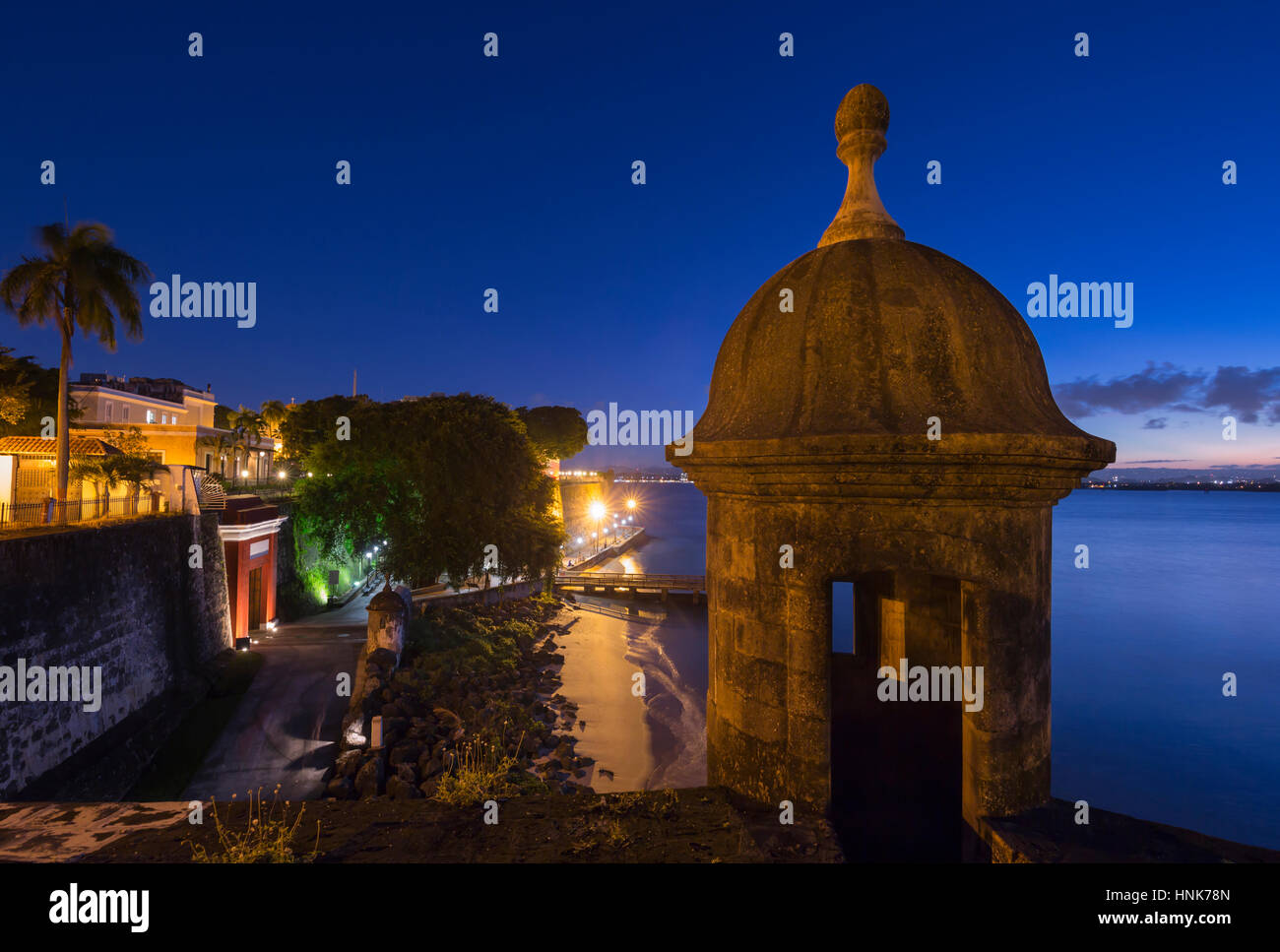Garitta CITY GATE PASEO LA PRINCESA PROMENADE Città Vecchia di San Juan di Porto Rico Foto Stock