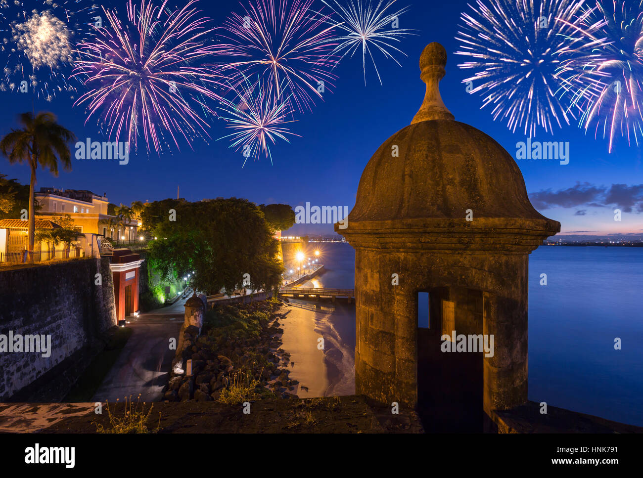 Garitta CITY GATE PASEO LA PRINCESA PROMENADE Città Vecchia di San Juan di Porto Rico Foto Stock