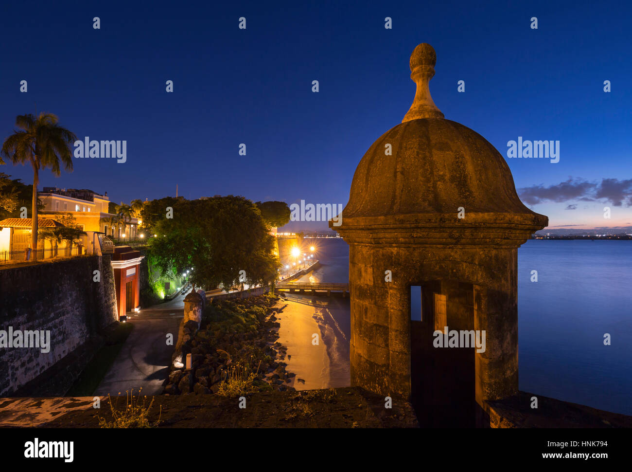Garitta CITY GATE PASEO LA PRINCESA PROMENADE Città Vecchia di San Juan di Porto Rico Foto Stock
