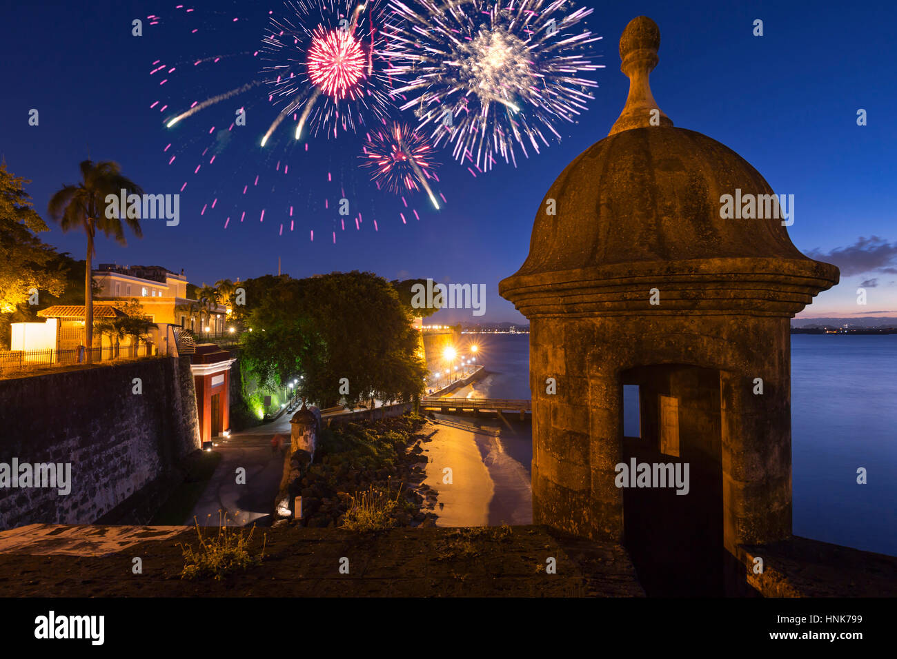 Garitta CITY GATE PASEO LA PRINCESA PROMENADE Città Vecchia di San Juan di Porto Rico Foto Stock