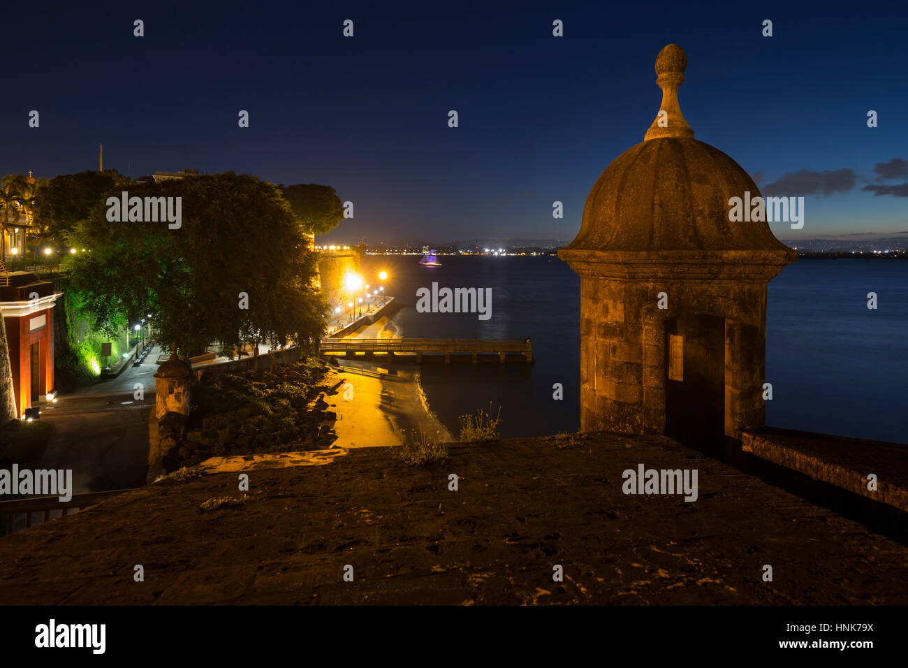Garitta CITY GATE PASEO LA PRINCESA PROMENADE Città Vecchia di San Juan di Porto Rico Foto Stock