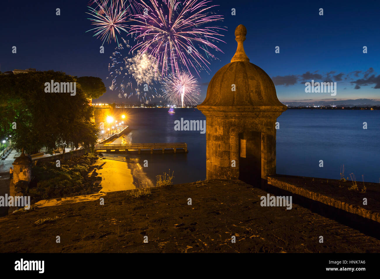 Garitta CITY GATE PASEO LA PRINCESA PROMENADE Città Vecchia di San Juan di Porto Rico Foto Stock