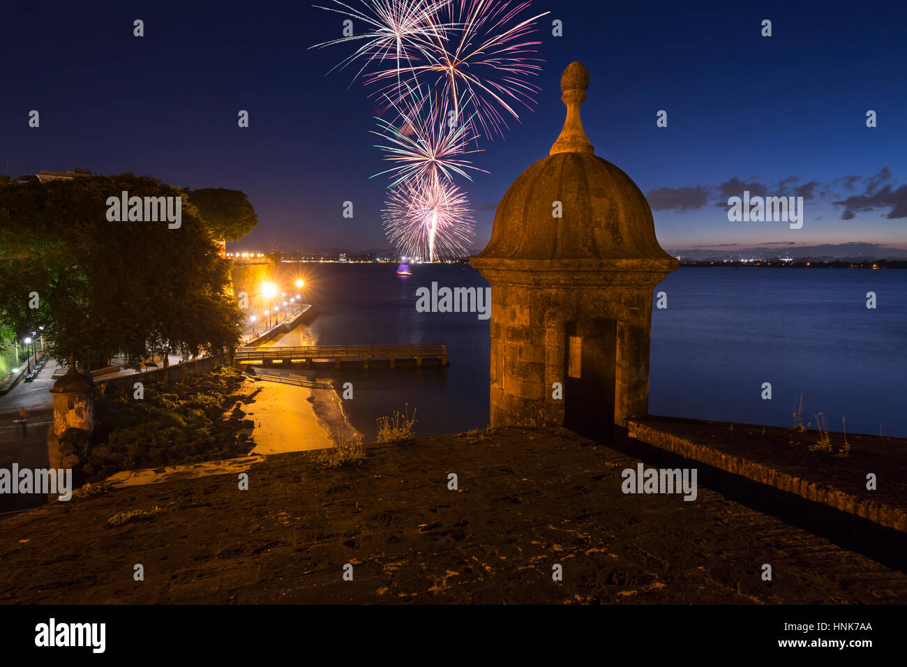 Garitta CITY GATE PASEO LA PRINCESA PROMENADE Città Vecchia di San Juan di Porto Rico Foto Stock