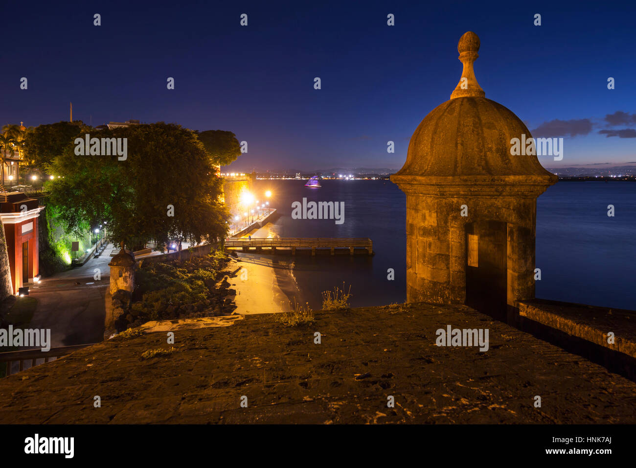 Garitta CITY GATE PASEO LA PRINCESA PROMENADE Città Vecchia di San Juan di Porto Rico Foto Stock