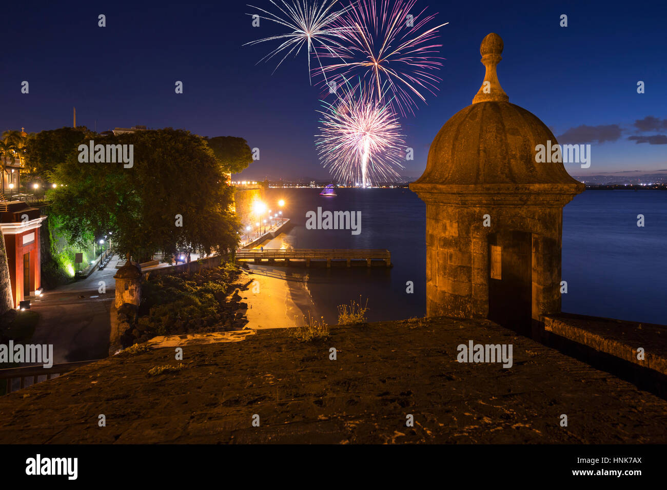 Garitta CITY GATE PASEO LA PRINCESA PROMENADE Città Vecchia di San Juan di Porto Rico Foto Stock